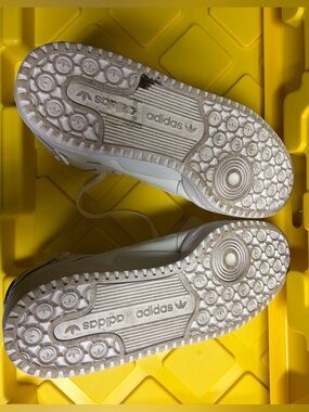 adidas White Low-Top Sneakers with Branded Outsole